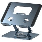 Mcreative Tablet Standı 360 Derece Dönebilen Tablet Stand Katlanabilir Metal Tablet Tutucu Standı Tablet ve Telefon Tutucu Stant Tablet Tutucu Metal (Koyu Gri)