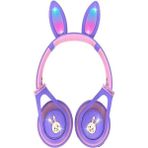 Mcreative Tananşan Kulaklık Renkli LED Işıklı Mikrofonlu Bluetooth Kulaklık Çocuk Yetişkin Uygun Stereo Bass Mp3 Aux Sd Girişli Bugs Bunny Gibi Mor, Teknosepetim, Large