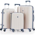 Mçs 3lü Set Kırılmaz Silikon Seyahat Valizi Bavulu V305 Kemik Sky Blue - Kemik - Gök Mavisi