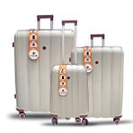 Mçs 3Lü Set Kırılmaz Silikon Seyahat Valizi Bavulu V305 Kemik/Mürdüm