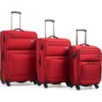 Mçs Lüx Kumaş 3'lü Valiz Set Bordo - V117