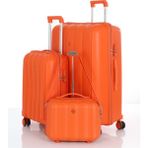 Mçs Polipropilen 3'lü Valiz Seti Büyük & Kabin & Makyaj V305 - Orange