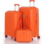 Mçs Polipropilen 3'lü Valiz Seti Büyük & Orta & Makyaj V305 - Orange