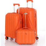 Mçs Polipropilen 3'lü Valiz Seti Orta & Kabin & Makyaj V305 - Orange