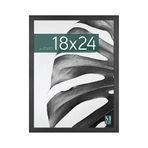 MCS Studio Gallery 18x24 Poster Çerçevesi Siyah Ahşap Damarlı, Dikey ve Yatay Duvara Asmalı Fotoğraflar, Posterler ve Sanat Baskıları için Büyük Resim Çerçevesi (1'li Paket)