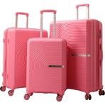 Mcs V374 Pembe Polipropilen Üçlü Valiz Seti