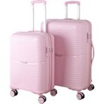 MÇS V379 Aura Y.üretim Pp Valiz 55 cm + 65 cm Kemik/gri Set - Acı Kahve