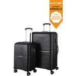 MÇS V379 Aura Y.üretim Pp Valiz 55 cm + 75 cm Siyah Set - 0 - Siyah
