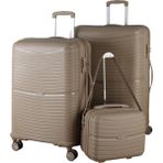 MÇS V379 Aura Y.üretim Pp Valiz 65 cm + 75 cm + Makyaj Set - Şampanya