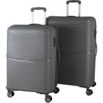 MÇS V379 Aura Y.üretim Pp Valiz 65 cm + 75 cm Siyah Set - Gri