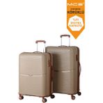 MÇS V379 Aura Y.üretim Pp Valiz 65 cm + 75 cm Siyah Set - Kahverengi - Kahve