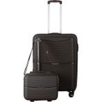 MÇS V379 Aura Y.üretim Pp Valiz 65 cm + Makyaj Siyah Set - Acı Kahve