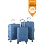 MÇS V379 Aura Y.üretim Pp Valiz Siyah Set - Mavi