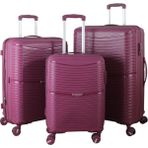 MÇS V379 Aura Y.üretim Pp Valiz Siyah Set - Mürdüm