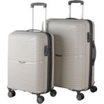 MÇS V379 Pp Y.üretim Pp Valiz 55 cm + 65 cm Siyah Set - Beyaz - Gri