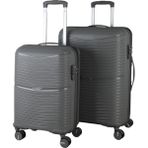 MÇS V379 Pp Y.üretim Pp Valiz 55 cm + 65 cm Siyah Set - Gri