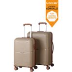MÇS V379 Pp Y.üretim Pp Valiz 55 cm + 65 cm Siyah Set - Kahverengi - Kahve