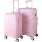 MÇS V379 Pp Y.üretim Pp Valiz 55 cm + 65 cm Siyah Set - Pudra