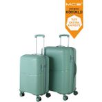 MÇS V379 Pp Y.üretim Pp Valiz 55 cm + 65 cm Siyah Set - Su Yeşili