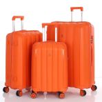 Mçs Valiz 3Lü Set Kırılmaz Pp Silikon Orange