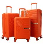 Mçs Valiz 3Lü Set Kırılmaz Pp Silikon Orange