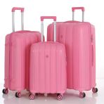 Mçs Valiz 3Lü Set Kırılmaz Pp Silikon Pembe