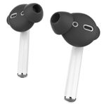 McStorey AirPods 1. & 2. Nesil Kulak İçi Kılıf – 3 Çift Small Silikon Uç – 0.5mm Ultra İnce, Kaymaz, Şarj Kutusuna Uyumlu, Konforlu & Hijyenik Kullanım Siyah