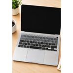 Mcstorey Apple MacBook Air 13.3 İnç A2179 A2337 M1 Uyumlu Türkçe Q Klavye Koruyucu Antrasit Gri Geçişli Silikon Kılıf
