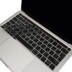 McStorey Arapça Klavye Koruyucu MacBook Pro 13 15 Touch Bar Uyumlu A1706 A1989 A2159 A1707 A1990 | UK ISO Ters L Enter | Arapça Baskılı Silikon Keyboard Cover Siyah