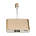 McStorey HUB USB-C to HDMI & VGA Adaptör – Type-C Çoklayıcı Video Dönüştürücü 4K & Full HD, Tak & Çalıştır MacBook iPad Laptop Uyumlu Altın
