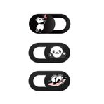 McStorey Kamera Kapatıcı Laptop Tablet Telefon Uyumlu Panda Desenli Gizlilik Aparatı Ultra İnce Sürgülü Webcam Cover 3 Lü Set 3M Yapışkanlı Çok Renkli