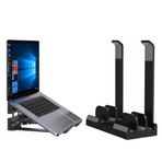 McStorey Laptop Stand Dikey ve Eğimli 3 Slotlu Ayarlanabilir Masaüstü Organizer Telefon Tablet Uyumlu Kaymaz Silikon Pedli Ergonomik Masa Düzenleyici PVC TPU Alaşım