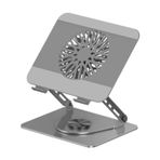 McStorey Laptop Standı Alüminyum Soğutmalı Mıknatıslı Harici Fanlı 360 Derece Döner Ayarlı Ergonomik Gaming Notebook ve MacBook Uyumlu Güçlü Soğutucu Stand Gri