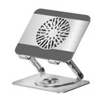 McStorey Laptop Standı Alüminyum Soğutmalı Mıknatıslı Harici Fanlı 360 Derece Döner Ayarlı Ergonomik Gaming Notebook ve MacBook Uyumlu Güçlü Soğutucu Stand Gümüş