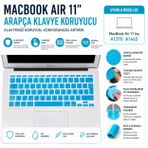 McStorey MacBook Air 11 inç Arapça Klavye Koruyucu A1370 A1465 Uyumlu UK ISO Ters L Enter Silikon Keyboard Cover Açık Mavi