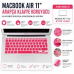 McStorey MacBook Air 11 inç Arapça Klavye Koruyucu A1370 A1465 Uyumlu UK ISO Ters L Enter Silikon Keyboard Cover Açık Pembe