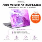 McStorey MacBook Air 13.3 M1 Uyumlu Kılıf A2337 A2179 A1932 Touch ID Dostu Mermer Desenli İnce Sert Kapak Darbe Çizilme Koruma Hard Case Açık Lila