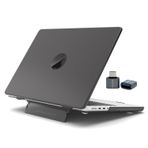 McStorey MacBook Air 13 inç (13.6) Kılıf M2 / M3 / M4 Uyumlu – Standlı Mat Şeffaf Sert PC Hardcase Isı Dağıtımlı İnce Koruma Siyah