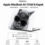 McStorey MacBook Air 13 İnç Kılıf A1369 A1466 Uyumlu (2010–2017) Lazer Baskılı Kedi Desenli Sert Kapak Koruyucu Hard Case R-178