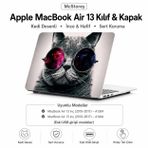 McStorey MacBook Air 13 İnç Kılıf A1369 A1466 Uyumlu (2010–2017) Lazer Baskılı Kedi Desenli Sert Kapak Koruyucu Hard Case R-182
