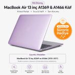 McStorey MacBook Air 13 İnç Kılıf A1369 A1466 Uyumlu Şeffaf Kristal Hard Case Sert Koruyucu Kapak İnce Hafif Çizilme Korumalı 2010-2017 Lila