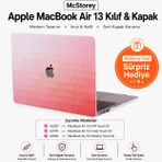 McStorey MacBook Air 13 İnç Kılıf A2337 M1 A2179 A1932 Uyumlu Hard Case Sert Kapak Suluboya Desenli UV Baskılı Koruyucu Kılıf İnce Hafif Laptop Kılıfı Kırmızı