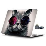McStorey MacBook Air 13 İnç Kılıf A2337 M1 A2179 A1932 Uyumlu Mat Sert Kapak UV Baskılı Kedi Desenli Koruyucu Hard Case Çizilme Önleyici Laptop Kılıfı Çok Renkli