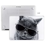 McStorey MacBook Air 13 İnç Kılıf A2337 M1 A2179 A1932 Uyumlu Mat Sert Kapak UV Baskılı Kedi Desenli Koruyucu Hard Case Çizilme Önleyici Laptop Kılıfı Füme