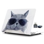 McStorey MacBook Air 13 İnç Kılıf A2337 M1 A2179 A1932 Uyumlu Mat Sert Kapak UV Baskılı Kedi Desenli Koruyucu Hard Case Çizilme Önleyici Laptop Kılıfı Gri
