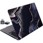 McStorey MacBook Air 13 inç Kılıf Touch ID Uyumlu M1/Intel Sert Kapak TPU Lazer Baskılı Mermer Desen İnce Hafif Koruma A2337 A2179 A1932 Siyah