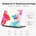 McStorey MacBook Air 13 inç Kılıf Uyumlu A1369 A1466 Renkli Boya Desenli İnce Sert Kapak Darbe Çizilme Koruma Hard Case Mat Yüzey Pembe