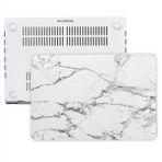 McStorey MacBook Air 13 inç Kılıf Uyumlu A1369 A1466 Sert Kapak Mermer Desenli İnce Hafif Darbe Emici TPU Koruyucu Beyaz