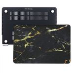 McStorey MacBook Air 13 inç Kılıf Uyumlu A1369 A1466 Sert Kapak Mermer Desenli İnce Hafif Darbe Emici TPU Koruyucu Siyah