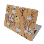 McStorey MacBook Air 13 İnç Kılıf Uyumlu A1466 A1369 Çiçek Desenli TPU Kapak İnce Hafif Darbe Önleyici Mat Yüzey UV Lazer Baskı Tam Uyumlu Koruyucu Sarı